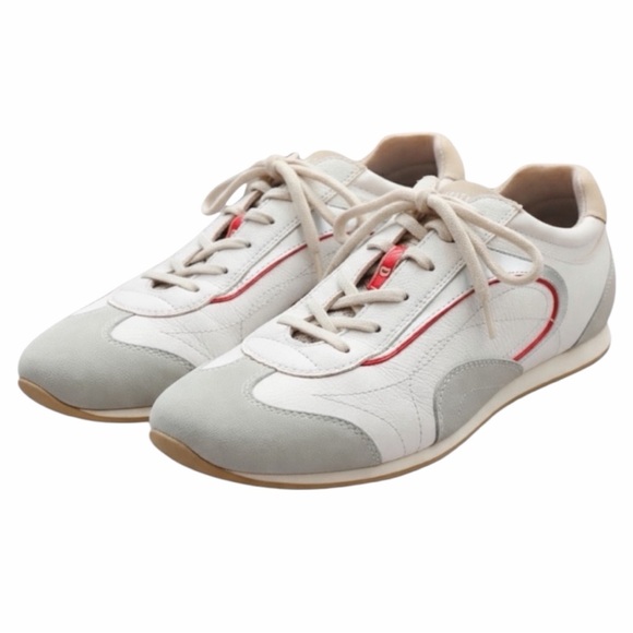 Prada Shoes - Prada Sport Sneakers Grey White Suede Leather Women’s 10.5